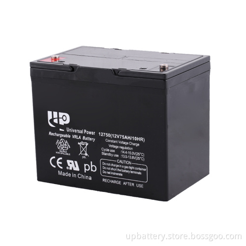 Deep Cycle AGM Lead Acid Battery 12V75ah